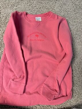 Comfort Colors Kids Pink Seagrove Beach Crewneck Sweatshirt